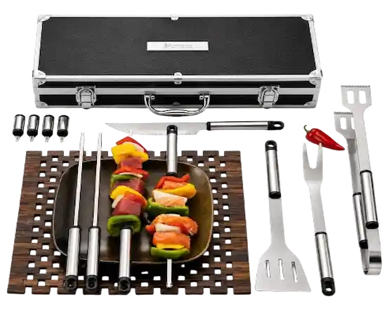 Premium 13-Piece BBQ Grill Tool Set