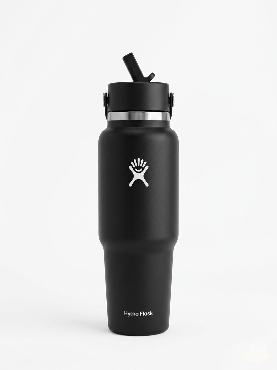 INSULATED TRAVEL BOTTLE FLEX STRAW CAP 1LTR