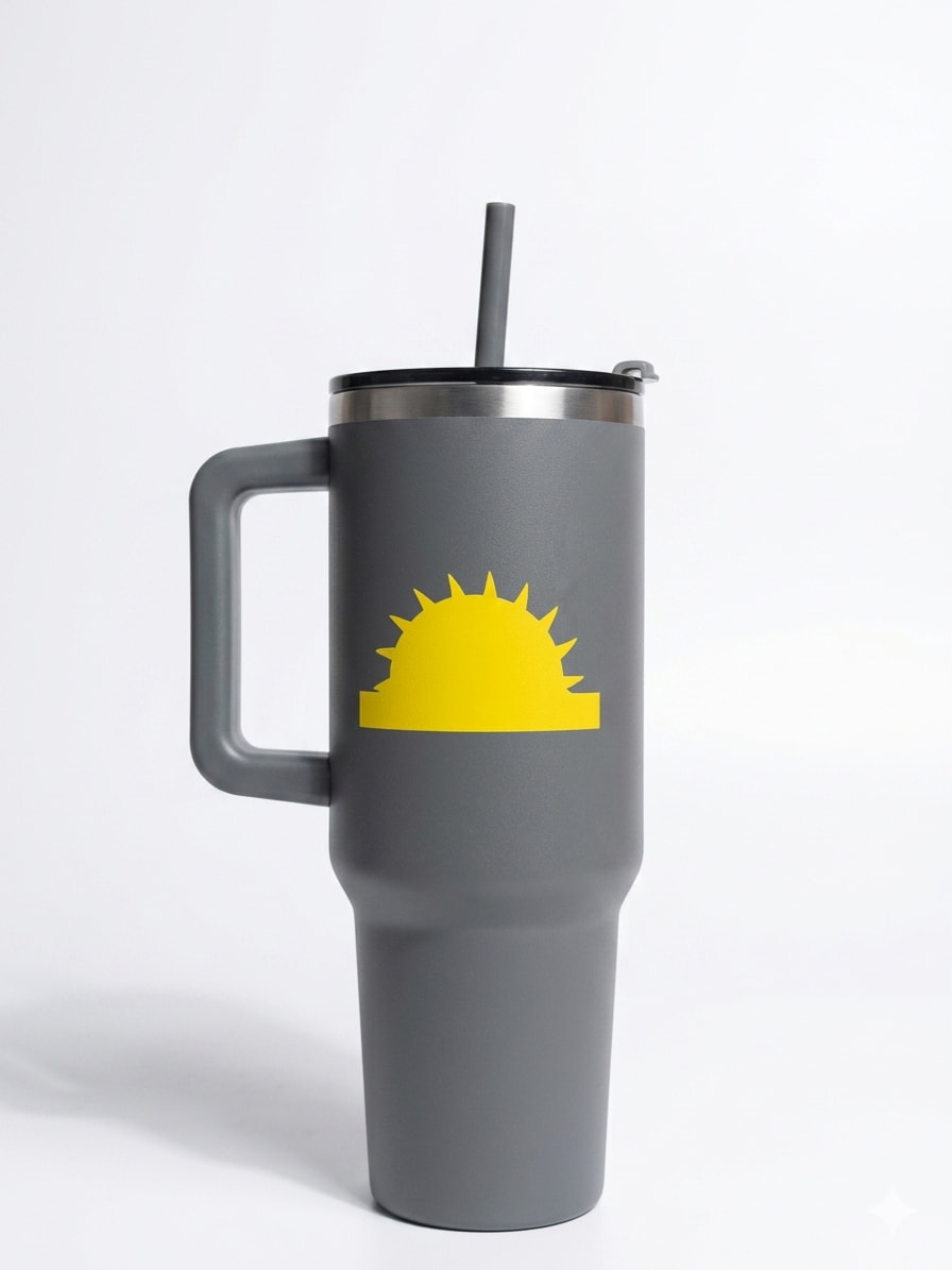 1200ML VACUUM INSULATED ECO-FRIENDLY TRAVEL TUMBLER WITH STRAW