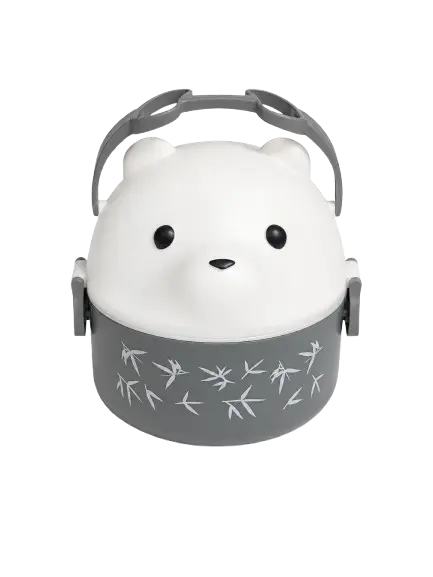 Cute Bear Kids Lunch Box with Carry Handle | Leak-Resistant Bento Tiffin Box | Portable Food Storage Container (Multicolor)